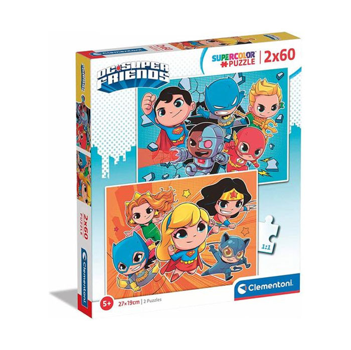 Jusice League Mini Friends DC Super Hero 2×60-osaline pusle Clementoni – tootepilt