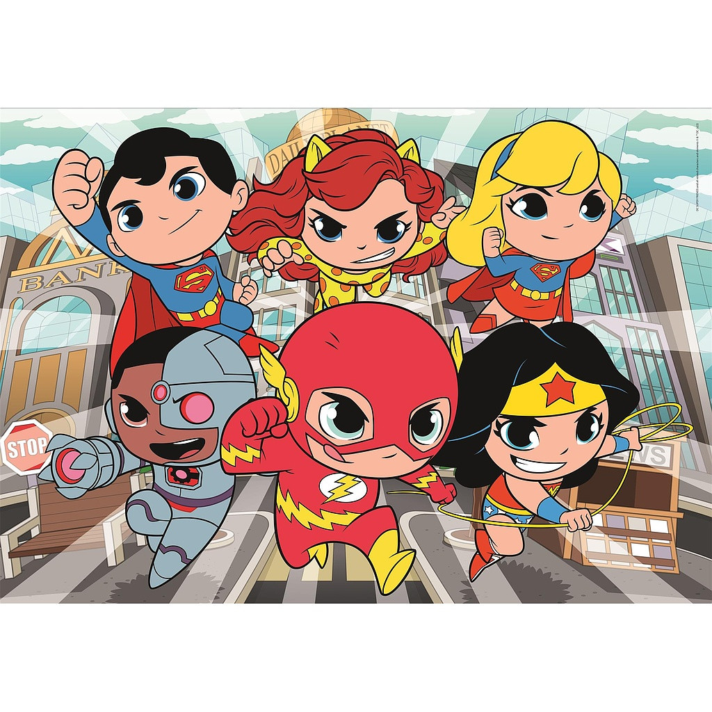 Jusice League Tiny DC Super Hero 104-osaline maxi pusle Clementoni – detailvaade 2