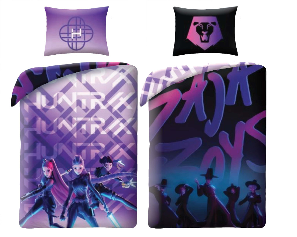 K-pop Demon Hunters Enemies kahepoolne voodipesukomplekt 140×200cm, 70x90 cm mikrokiud – tootepilt