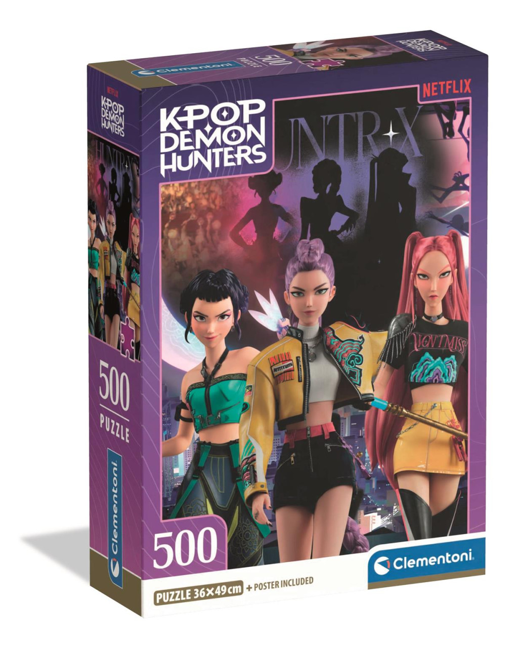 K-pop Demon Hunters Night Pulse 500-osaline Compact pusle Clementoni – tootepilt