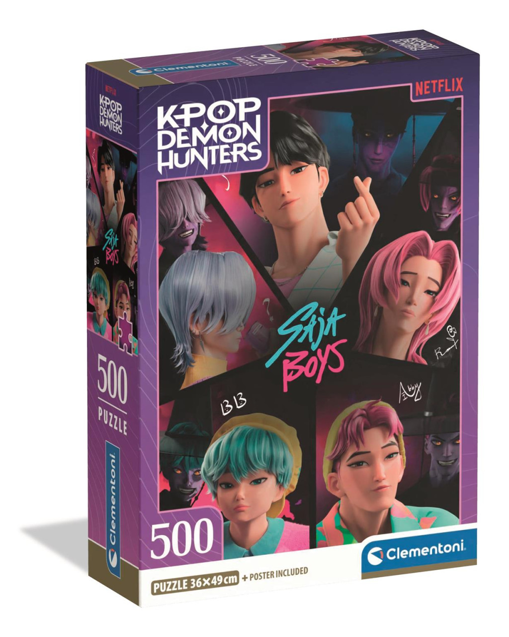 K-pop Demon Hunters Saja Boys 500-osaline Compact pusle Clementoni – tootepilt