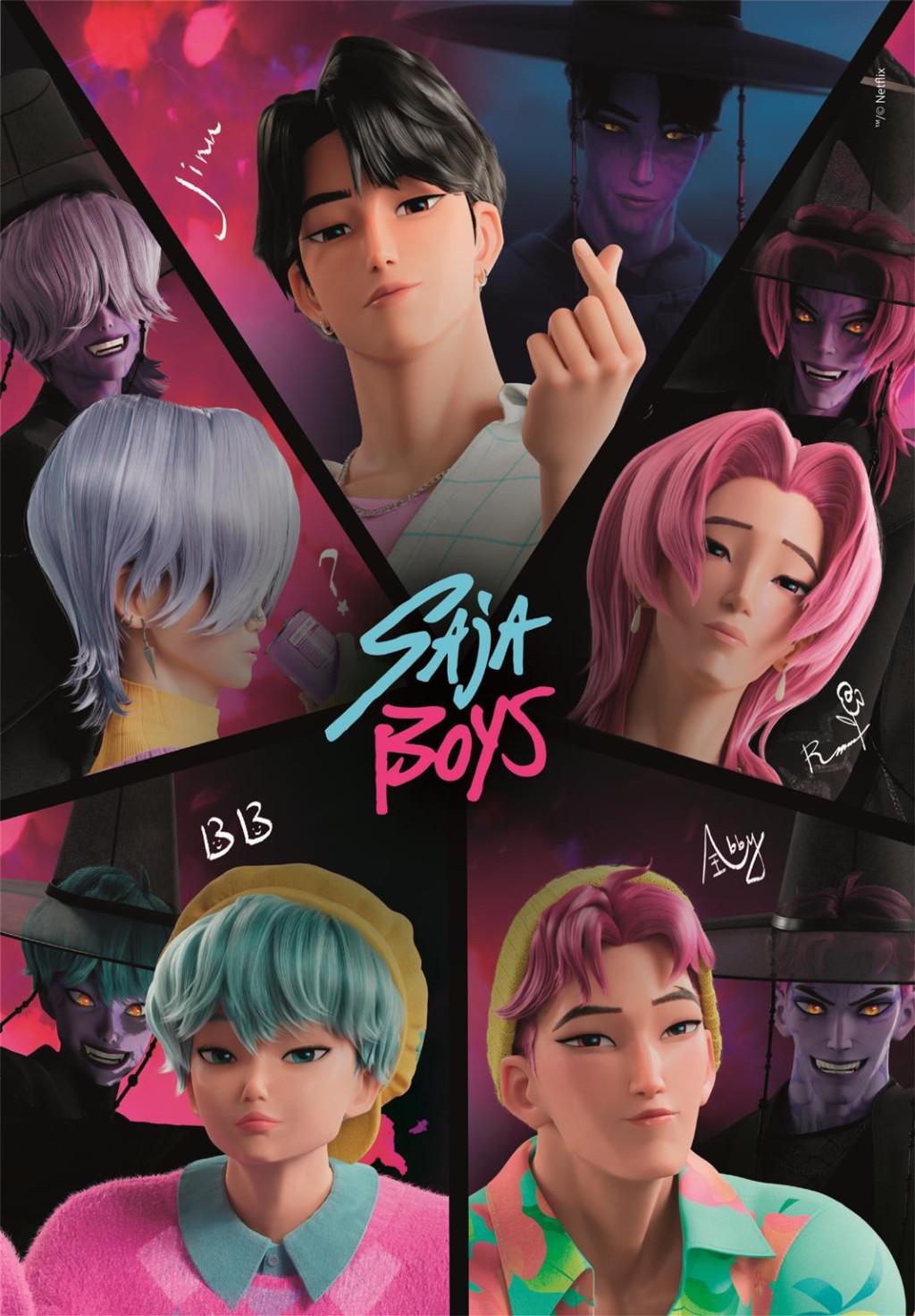 K-pop Demon Hunters Saja Boys 500-osaline Compact pusle Clementoni – detailvaade 2