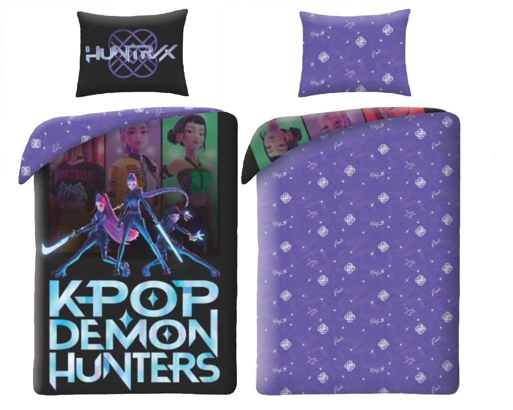 K-pop Demon Hunters Take Down mikrokiust voodipesukomplekt 140×200 cm, 70x90 cm – tootepilt