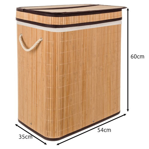 Kaheosaline bambusest pesukorv, 100 l