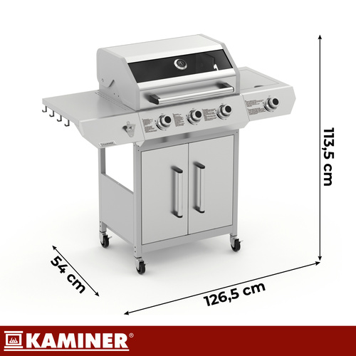 Kaminer Varen 4.0 gaasigrill, 3+1 põletit, 13,5 kW