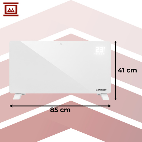 KAMINER ZELVA klaaspaneeliga elektriradiaator 2300–2500 W, WiFi ja puldiga.