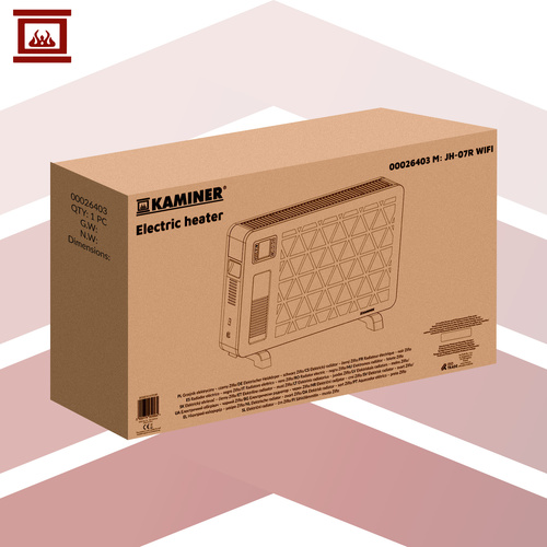 KAMINER ZIFLO 2300 W elektriline konvektor WiFi-juhtimise ja puldiga.