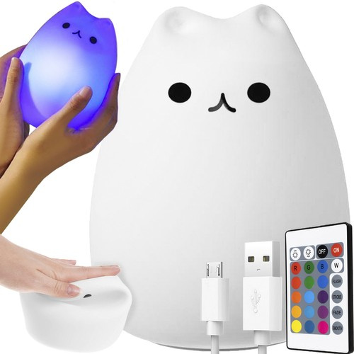 Kassikujuline LED-öölamp puldiga