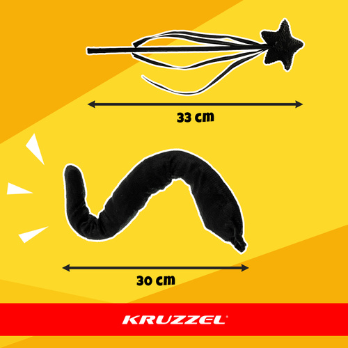 Kruzzel kassikostüüm 26745, 7 osa, must