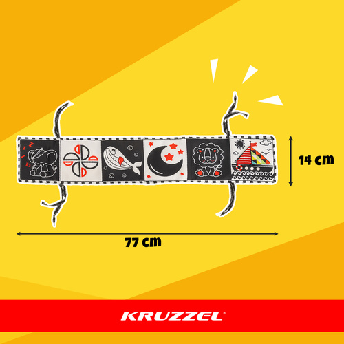 KRUZZEL kontrastne pehme sensoorne raamat beebile alates sünnist.