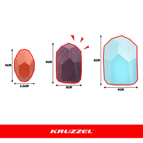 Kruzzel puidust tasakaaluklotsid, 16 värvilist klotsi