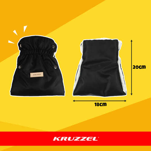 Kruzzel soojad käru käemuhvid, mustad, 2 tk