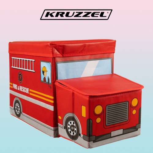 Kruzzel tuletõrjeauto kujuline kokkupandav mänguasjakast