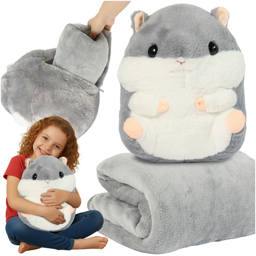 Kruzzeli 3-ühes hamster: kaisuloom, padi ja 105 × 200 cm pleed.