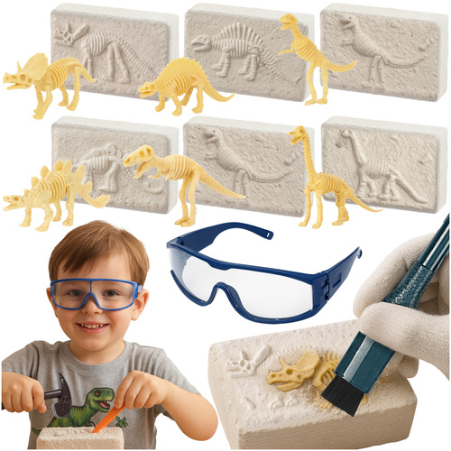 Kruzzeli 6-ühes dinosauruste väljakaevamise komplekt väikesele paleontoloogile.