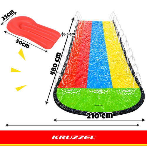 Kruzzeli kolmerealine veeliurada vihmuti ja 3 liulauaga, 480 cm
