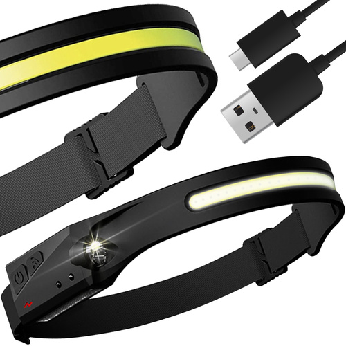 Laetav COB- ja XPE-LED-pealamp liikumisanduriga