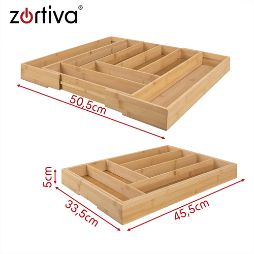 Laiendatav bambusest söögiriistade sahtlisisu, kuni 50,5 cm