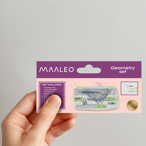 MAALEO geomeetriakomplekt sirklite ja joonlaudadega, 10 osa