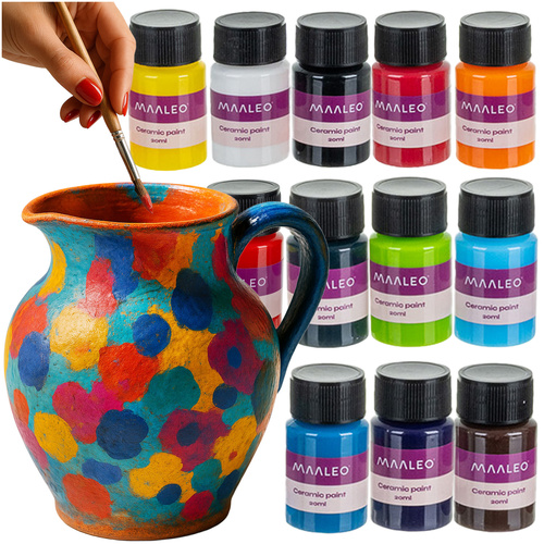 Maaleo klaasi- ja keraamikavärvid 12 × 20 ml, ahjus kinnitatavad.