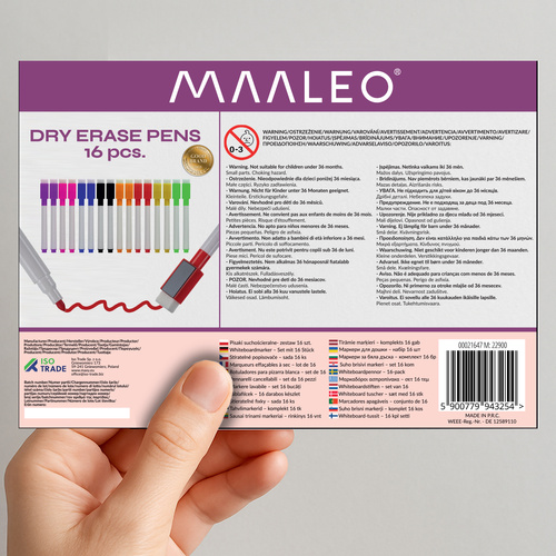 Maaleo tahvlimarkerid 21647, 16 tk