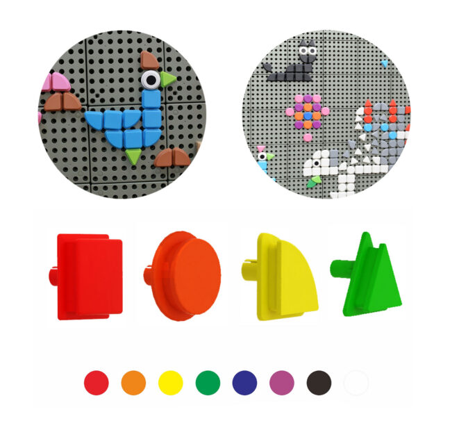 geometric shaped pegs stem – MASTERKIDZ komplekt 64 Geometric Shaped Pegs STEM tahvlid