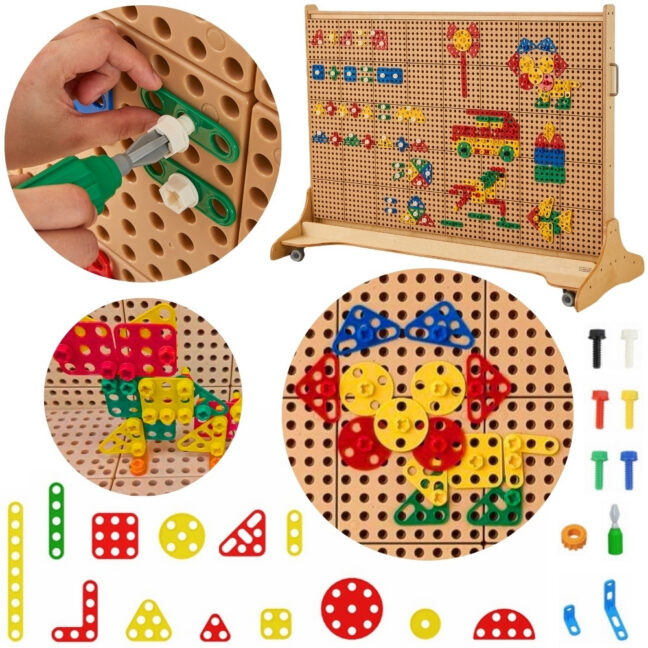 geometric kujundid klotsid stem – MASTERKIDZ komplekt Geometric kujundid klotsid STEM seinapaneelid 260 tk.