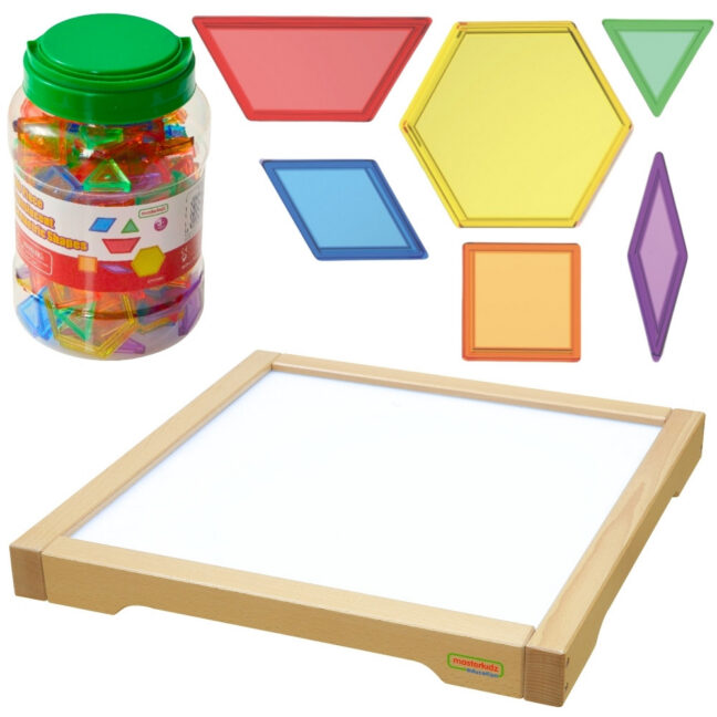 led sensoorne karp MK0012 – MASTERKIDZ LED sensoorne karp paneel + Montessori Mosaic klotsid 140 tk. (MK0012)