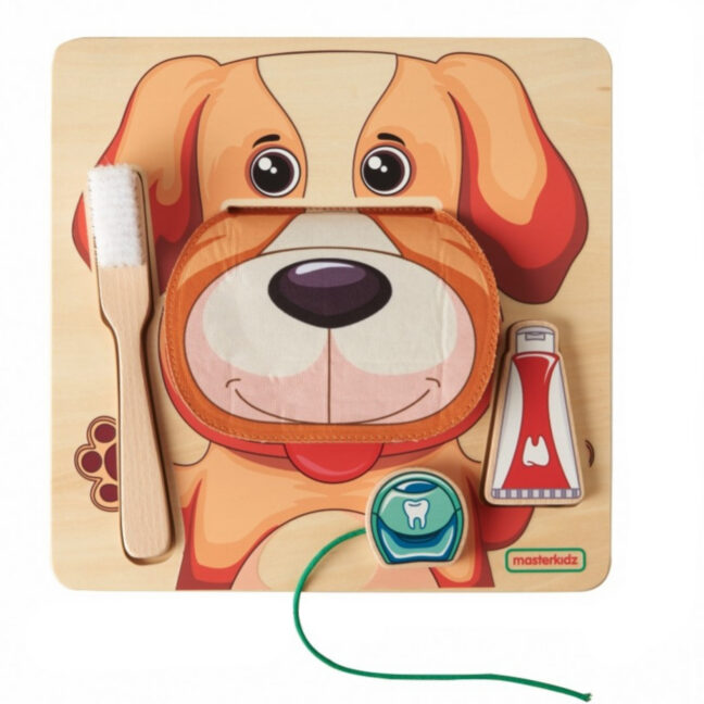 õppimise healthy oral hygiene – MASTERKIDZ õppimise Healthy Oral Hygiene koos koer as Example - Montessori arendav sein Chart