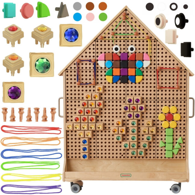 stem tahvel eraldi MK0008 – MASTERKIDZ puidust STEM tahvel eraldi seisev suur kujund maja + tarvikud (MK0008)