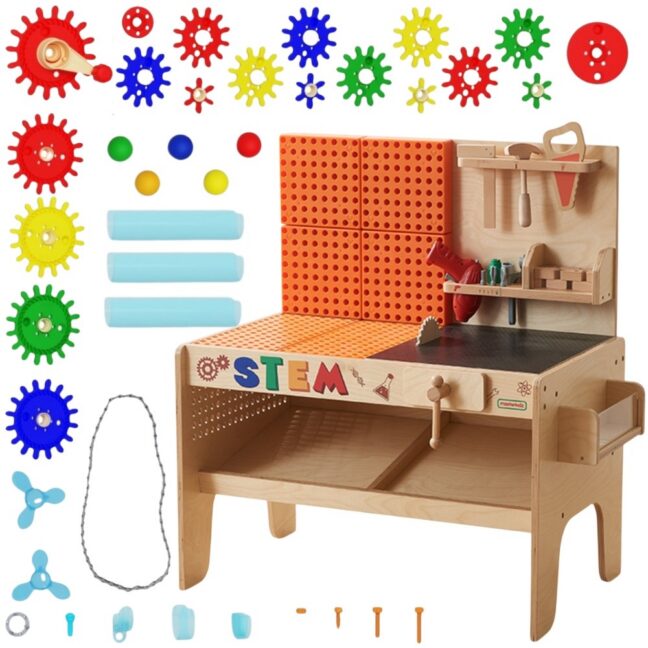 MASTERKIDZ XXL puidust Montessori STEM-töökoda tööriistade ja tarvikutega – toote pilt