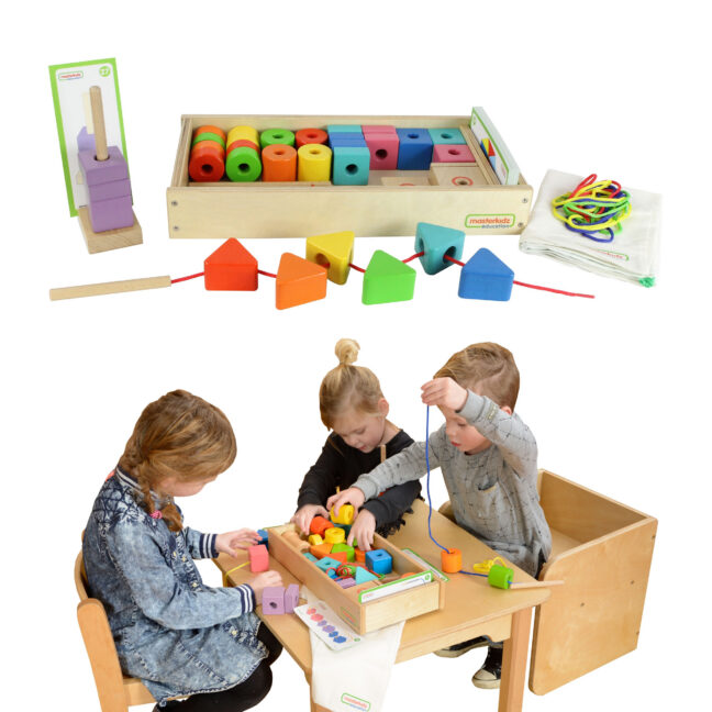 suur lace threader mäng – MASTERKIDZ suur puidust Montessori Lace Threader – arendav mäng lapsele