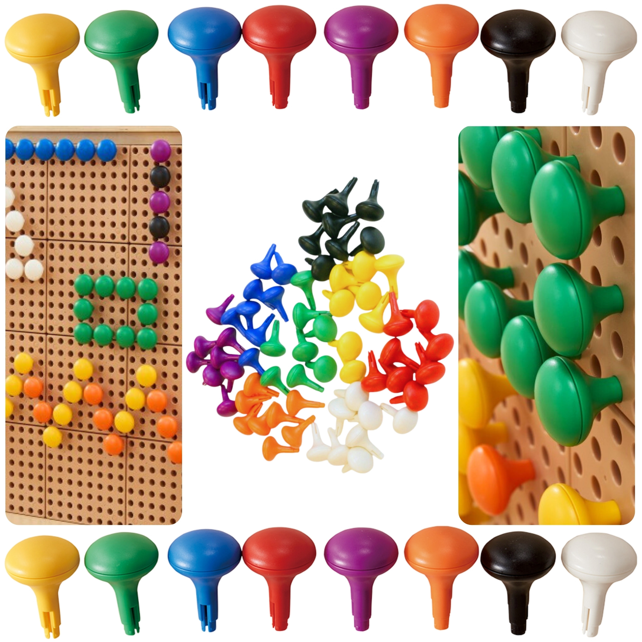 värviline jumbo pegs stem – MASTERKIDZ värviline Jumbo Pegs STEM tahvel 64 tk - 8 värvid