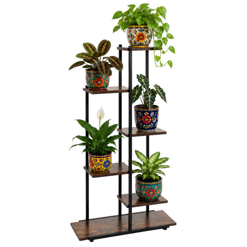 Metallist lillealus kuue riiuliga, loft-stiilis