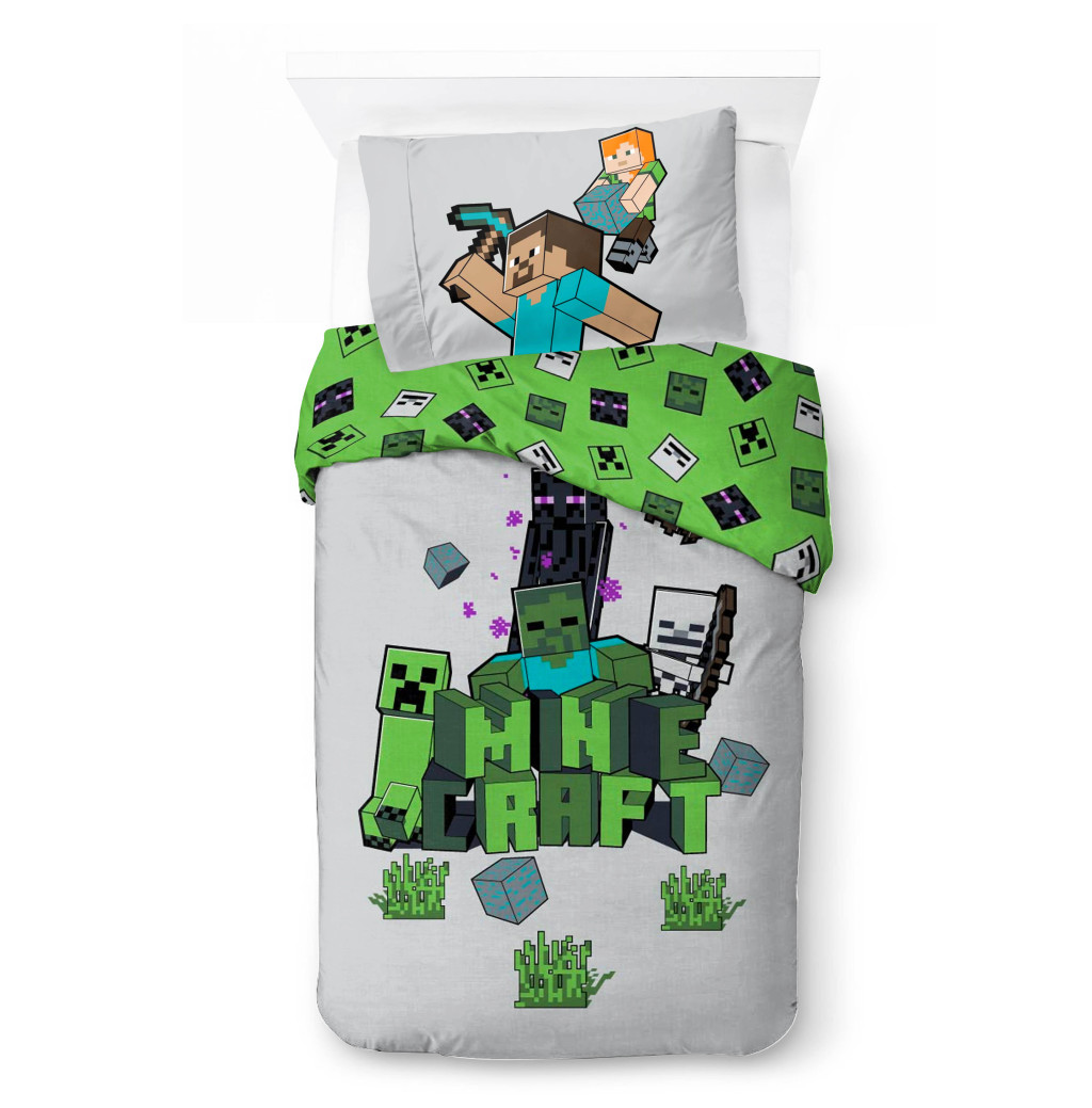 Minecraft Build and Explore bedding cover 140x200cm, 70x90 cm – tootepilt