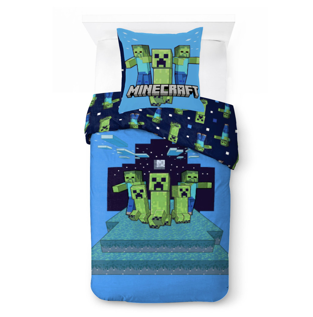 Minecraft Night Schemes voodipesukomplekt 140×200 cm, 70×90 cm – tootepilt