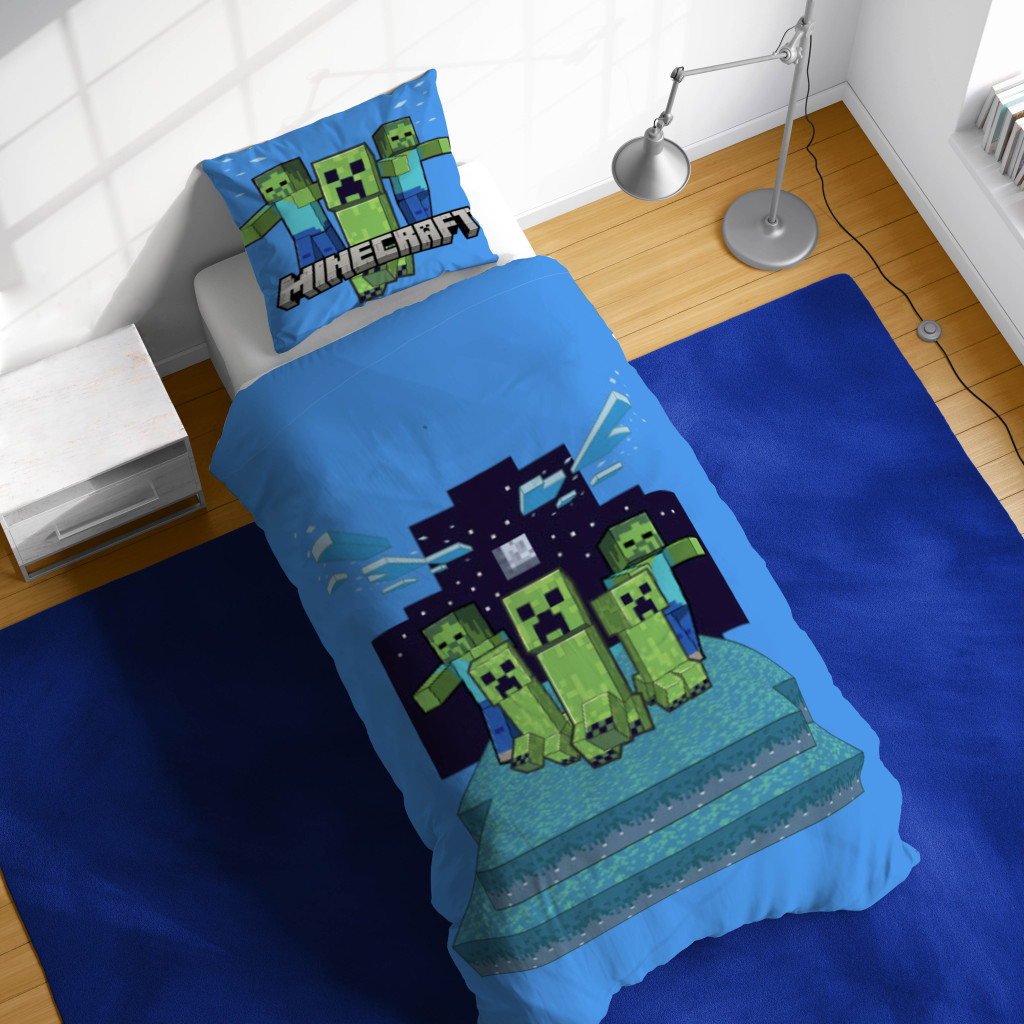 Minecraft Night Schemes voodipesukomplekt 140×200 cm, 70×90 cm – detailvaade 2