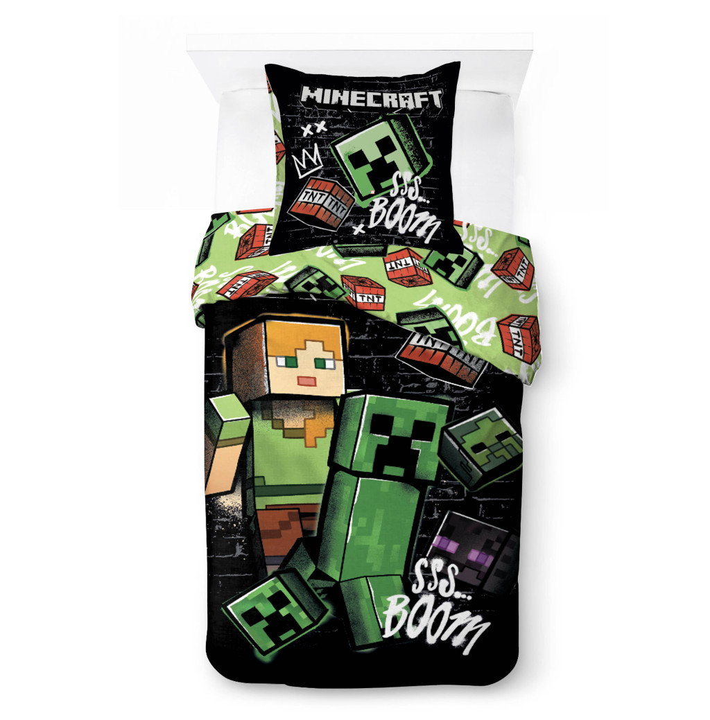 Minecraft Pixel Paradox voodipesukomplekt 140×200 cm, 70×90 cm – tootepilt