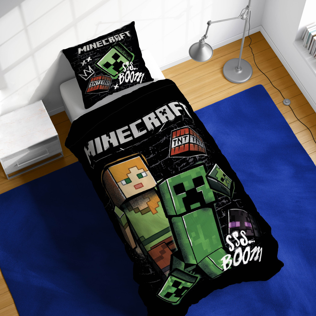 Minecraft Pixel Paradox voodipesukomplekt 140×200 cm, 70×90 cm – detailvaade 2