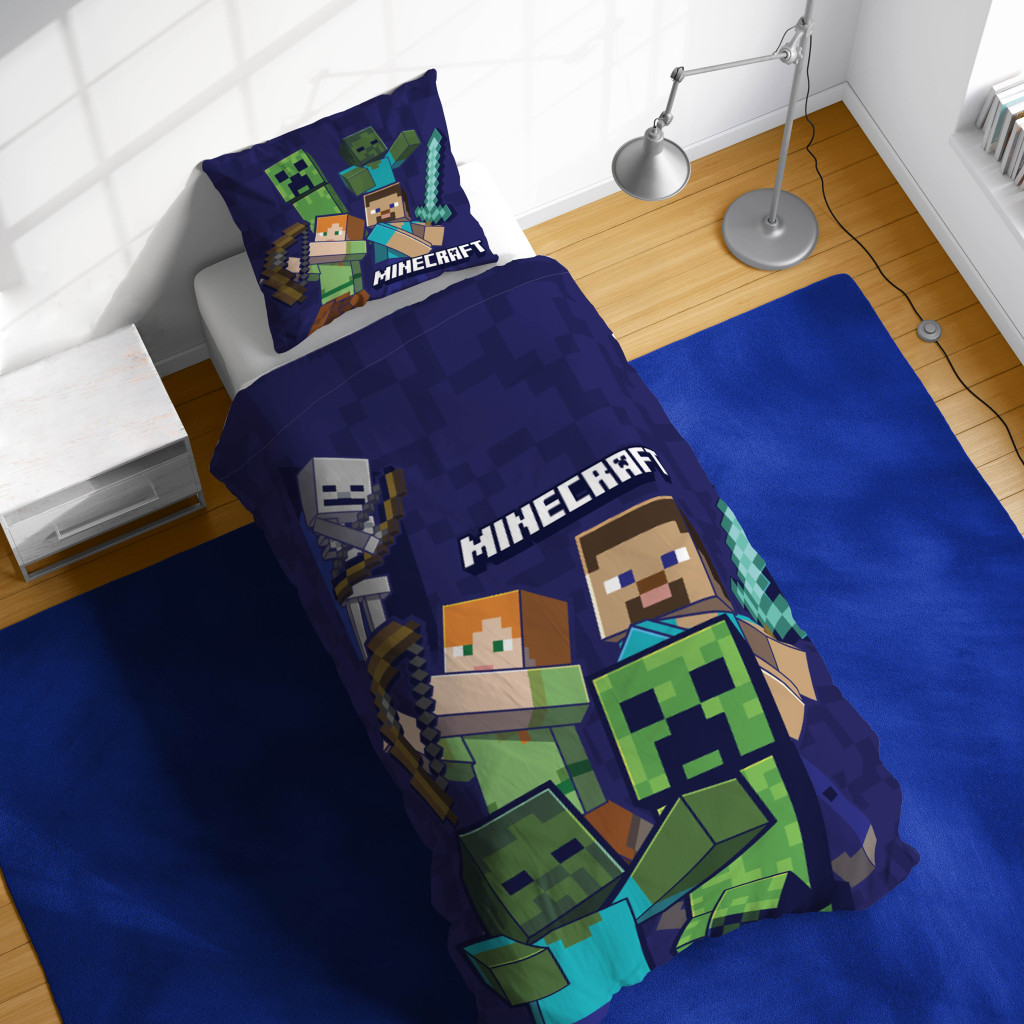 Minecraft Realms voodipesukomplekt 140×200cm, 70×90 cm – detailvaade 2