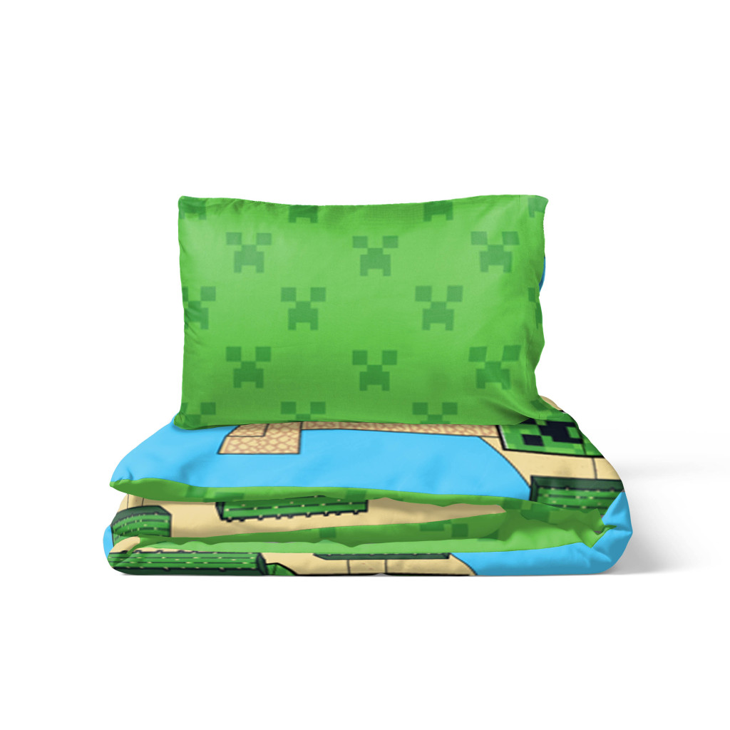 Minecraft Sand Castles voodipesukomplekt 140x200cm, 70x90 cm – detailvaade 2