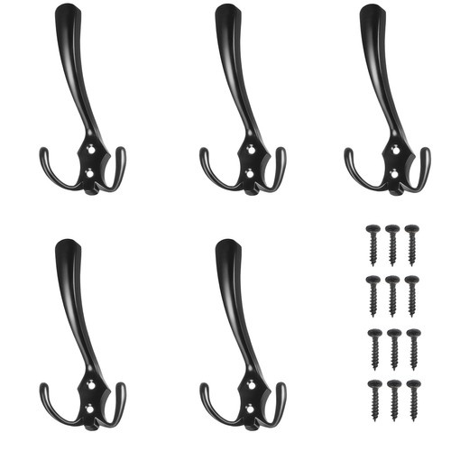 Mustad kolmekordsed seinanagid, 5 tk