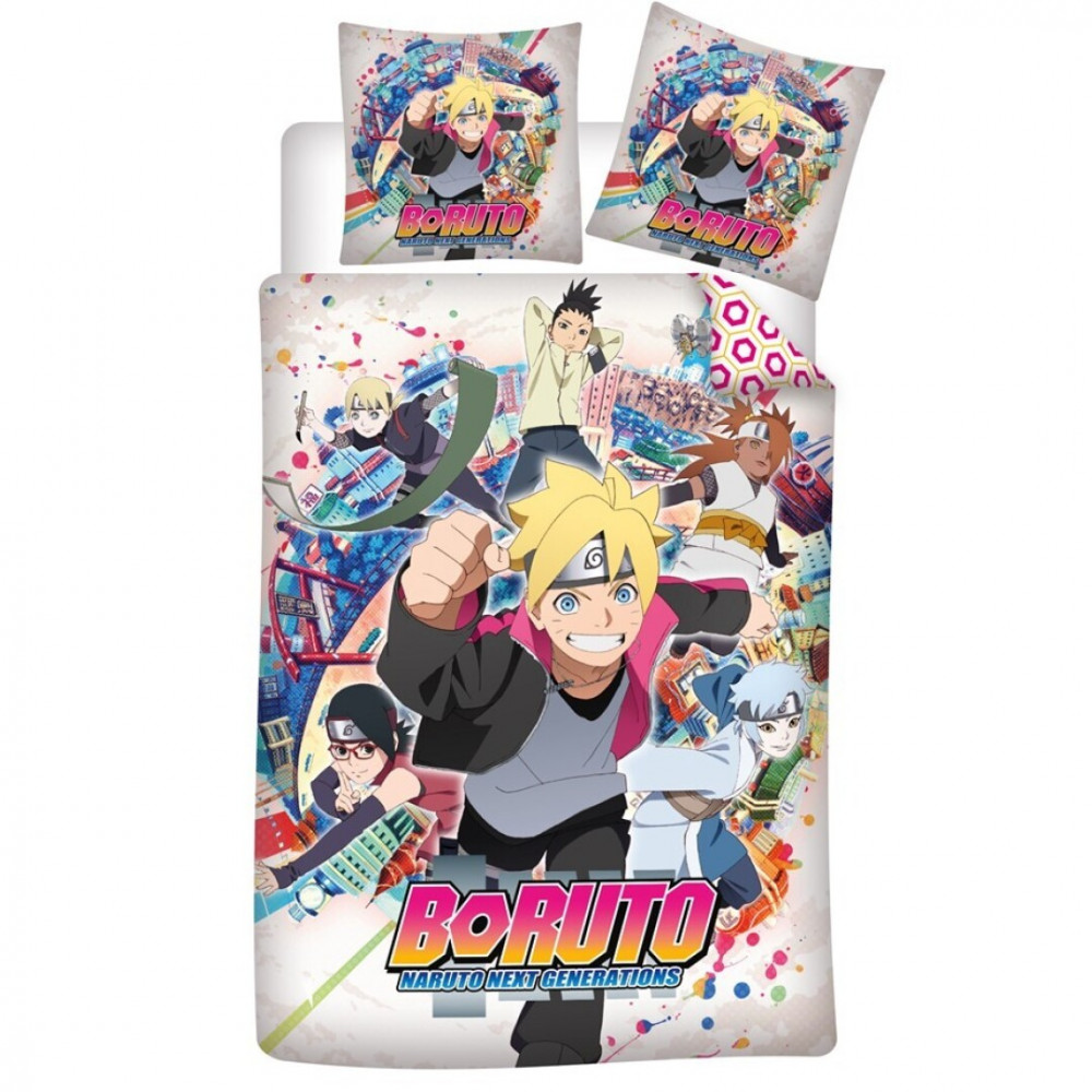 Naruto Ninja Squad Boruto bedding cover 140x200cm, 63x63 cm mikrokiud – tootepilt