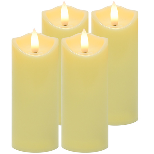 Neli 12,5 cm LED-küünalt hubaseks valgustuseks.