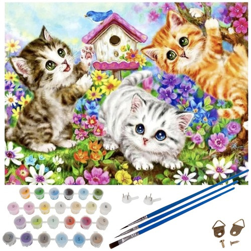 Numbrite järgi maalimise komplekt „Kassid“, 40 × 50 cm