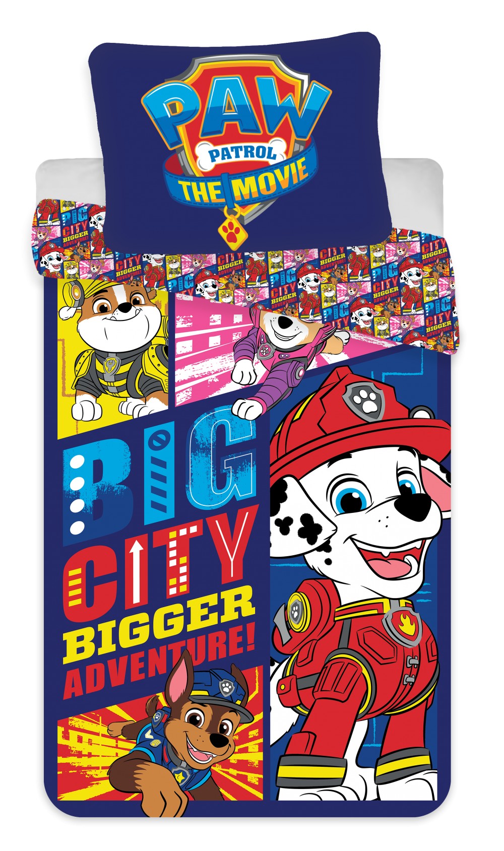 Paw Patrol Big City voodipesukomplekt 140x200cm, 70x90 cm – tootepilt