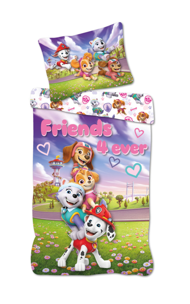 Paw Patrol Friends 4 Ever children's voodipesukomplekt 100x135cm, 40x60 cm – tootepilt