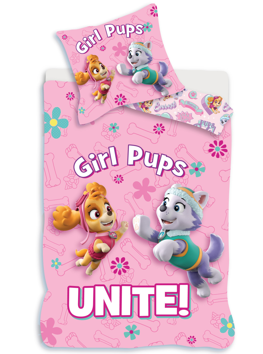 Paw Patrol Girl Unite children's voodipesukomplekt 100x135cm, 40x60 cm – tootepilt