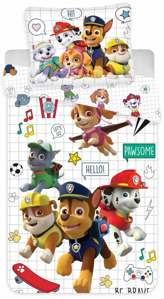 Paw Patrol Grid kids' voodipesukomplekt 100x140cm, 40x45 cm – tootepilt