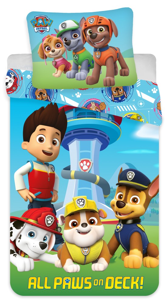 Paw Patrol on Deck Paws children's bedding 100x135 cm, 40x60 cm – tootepilt